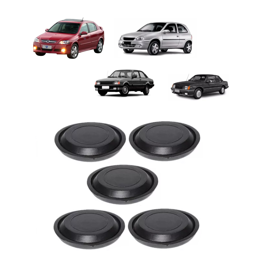 Kit 5 Tampão Assoalho Borracha 46x38mm - Celta Astra Corsa Montana S10 Vectra Monza Chevette - P563/ 232020/ 1984