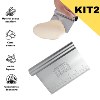 Kit 2pcs Espátula Em Inox Prática Raspador De Massa Com Cabo Tubular 15cm em Oferta na Shopee