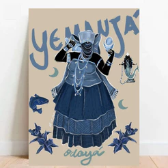 Quadro Placa decorativa Yemanjá Iemanjá Orixá Umbanda Candomblé Decorativo Oxalá 064