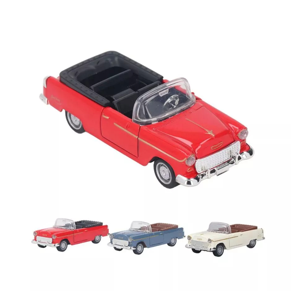 Miniatura carro coleção brinquedo Chevy Bel Air Nomad 1955 Ferro Metal Clássico fricção