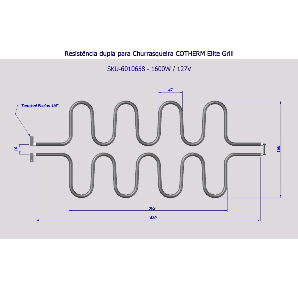 Resistência para Churrasqueira COTHERM Elite Grill