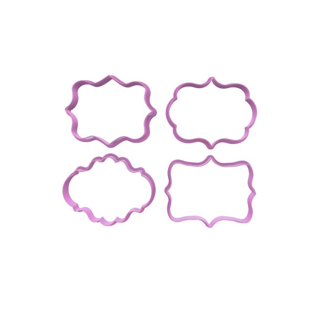 Kit 4 Cortadores de Molduras 3x4cm Placas Para Biscoito Pasta Americana Biscuit em Oferta na Shopee