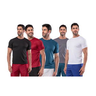 kit 4 (QUATRO) camisetas 100% POLIESTER masculina lisa academia em Oferta na Shopee