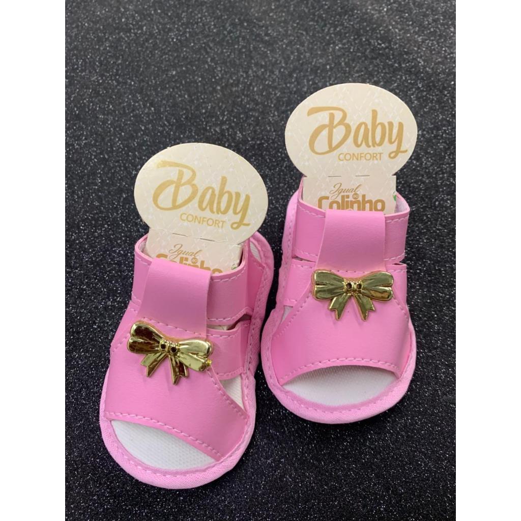 Sapatinho de bebê - Sandália Rosa Feminina