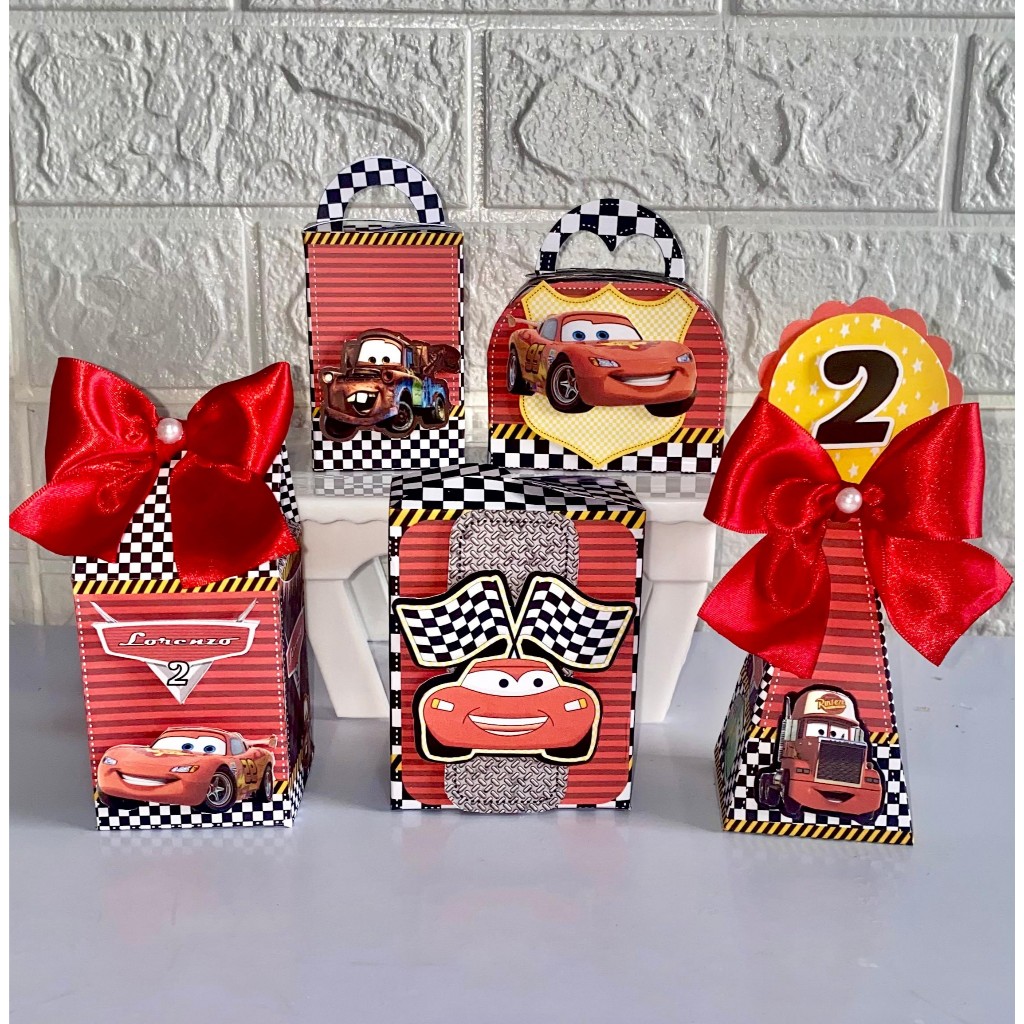 kit festa - 30 Lembrancinhas personalizada mcqueem carros - caixinhas personalizada  papelaria personalizada