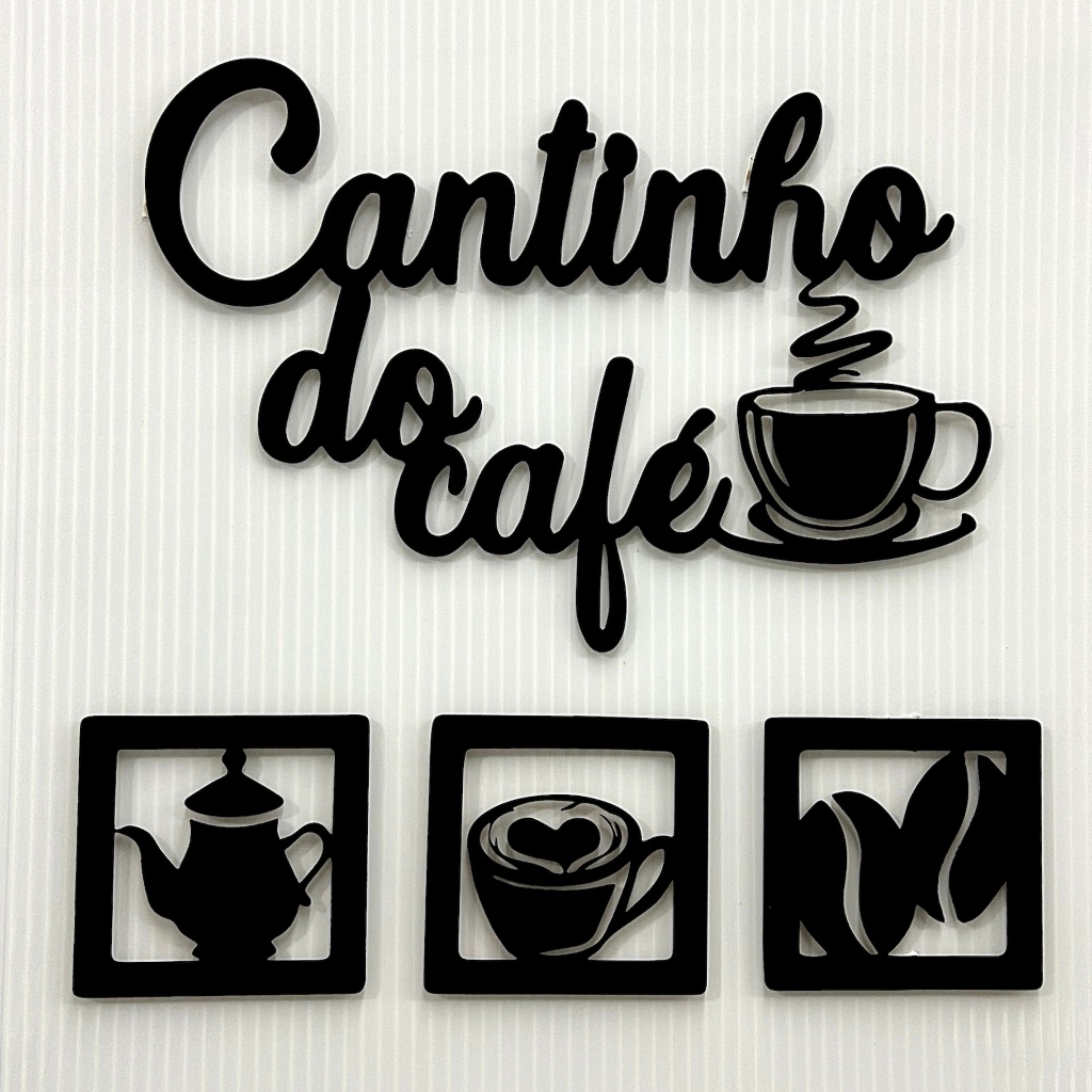 Kit Cantinho do Café 4 Peças 30cm Decoração para Cozinha Parede C/Dupla Face em Oferta na Shopee