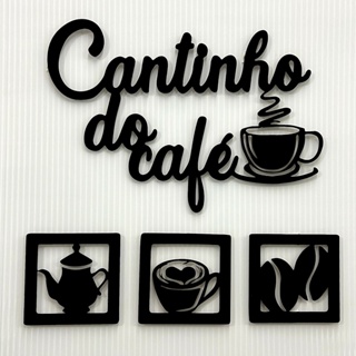 Kit Cantinho do Café 4 Peças 30cm Decoração para Cozinha Parede C/Dupla Face em Oferta na Shopee