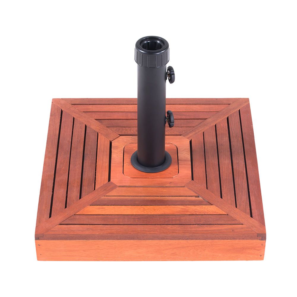 Base para Ombrelone Quadrada em Concreto com Revestimento de Madeira 25kg em Oferta na Shopee