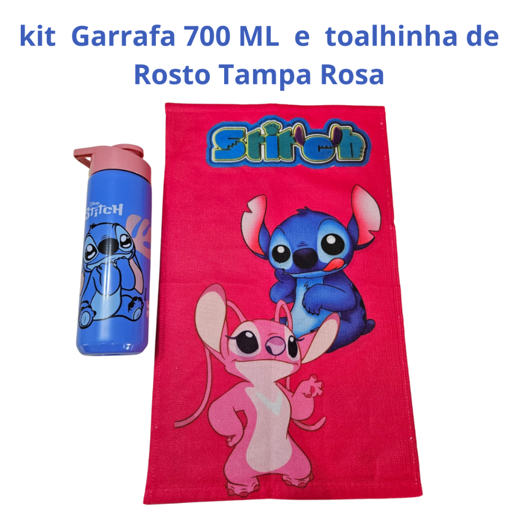 Garrafa de Água Squeeze Garrafinha 700ml Stitch Escola Academia Trabalho Escolar Criança Adulto