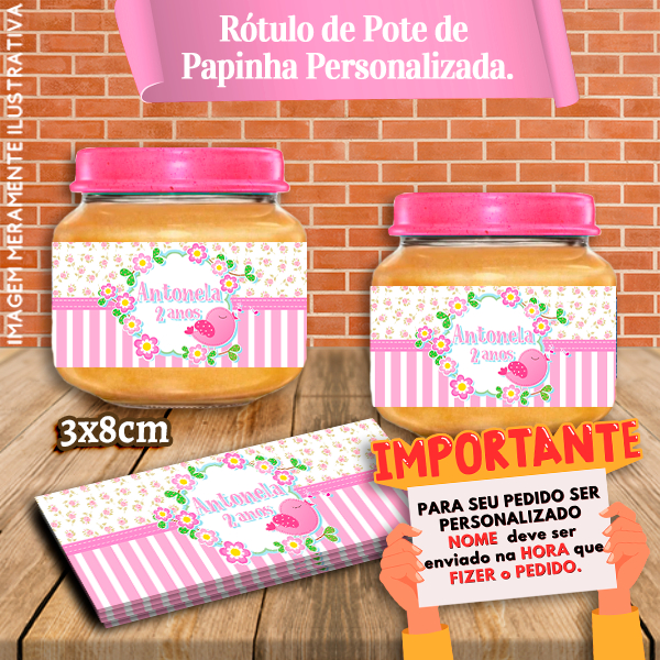Rótulos Adesivos de Potes Papinha 120g