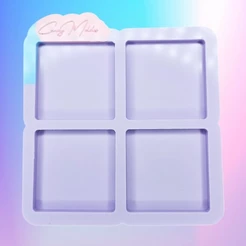 Molde de Silicone Quadrado 5cm - 4 Cavidades artesanato resina epóxi