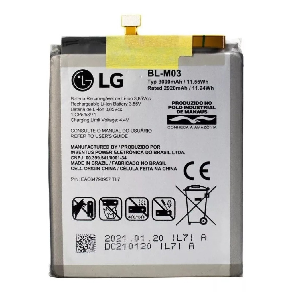 FLEX CARGA BATERIA  LG Bl-m03 K22/k22+ QUALIDADE PRIME