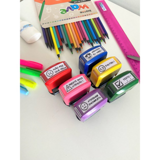 Carimbo automático para professor visto frases caderno correção professora carimbos volta as aulas em Oferta na Shopee