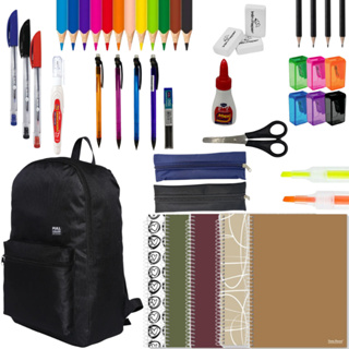 Kit Material Escolar 29 Itens Volta As Aulas Mochila Ensino Médio Faculdade Fundamental Completo em Oferta na Shopee