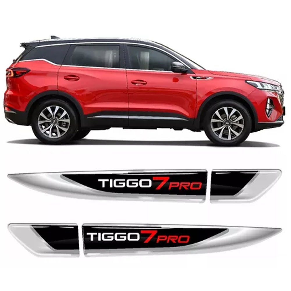 Par Emblema Lateral Tiggo 7 Pro Todos Resinado Adesivo Paralama Porta