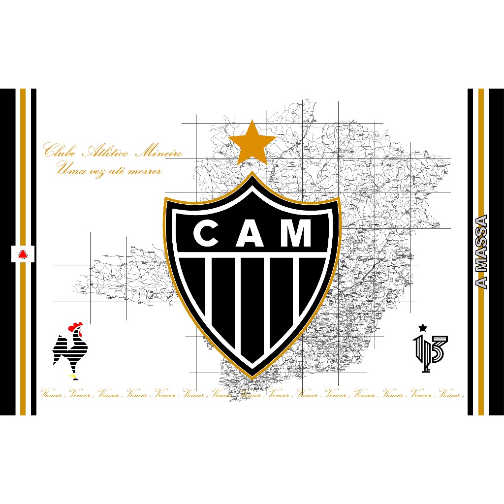 Bandeira Do Atlético Mineiro Manto Minas 1,50m x 1,00M em Oferta na Shopee