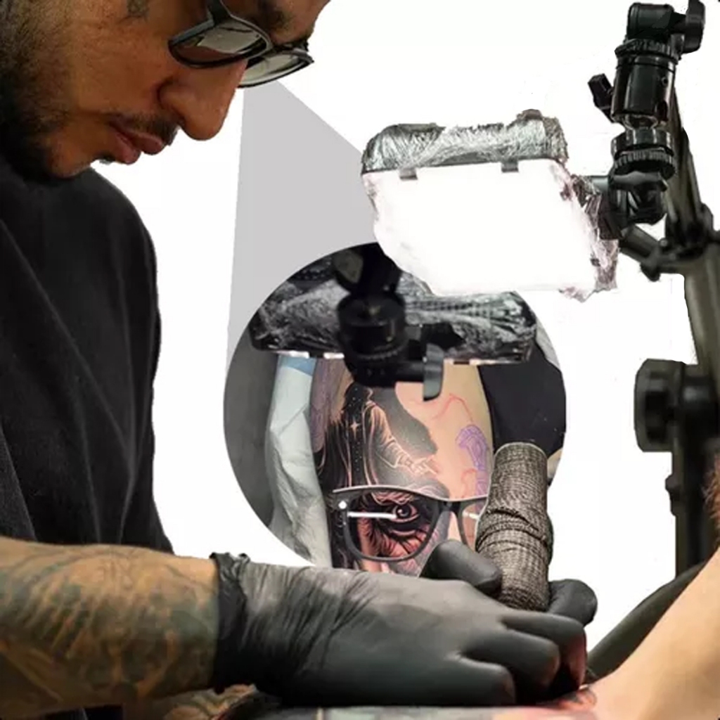 Kit Refletor Com Pelicula Tripé E Oculos Lente Cpl Polarizada Para Tatuagem Similar Ao Tattoo Vision