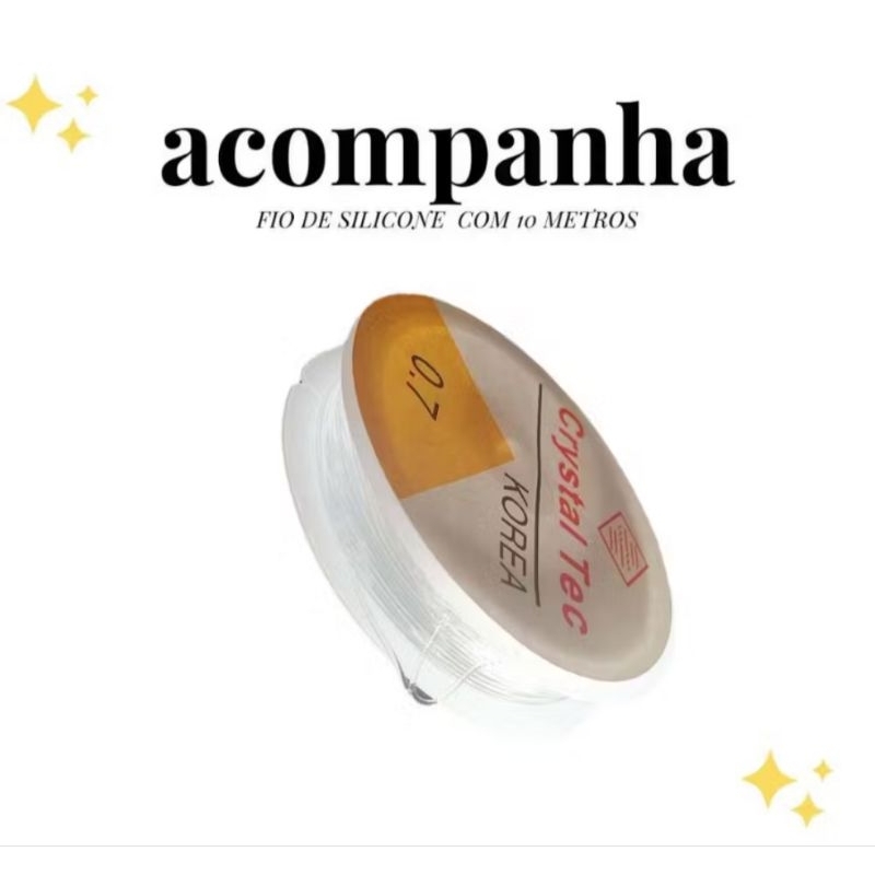 Kit 1000 peças Blend de Miçangas 4 a 8mm entremeios, letras, bolinhas + fio de silicone 10 metros — imagem 2 de 2