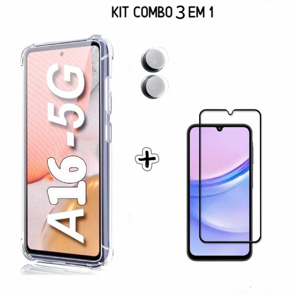 Pelicula 9D Cerâmica + Capa + Câmera Samsung Galaxy A05/A05s/A06/A16/A36/A56/A15/A25/A35/A55/A54/A52