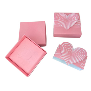 100 Caixa jóias c/ CINTA coração c/ BERÇO para: brinco, anel e corrente em Oferta na Shopee