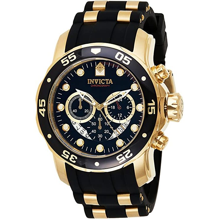 Relógio Invicta Pro Diver 6981 Dourado Preto Borracha 18k