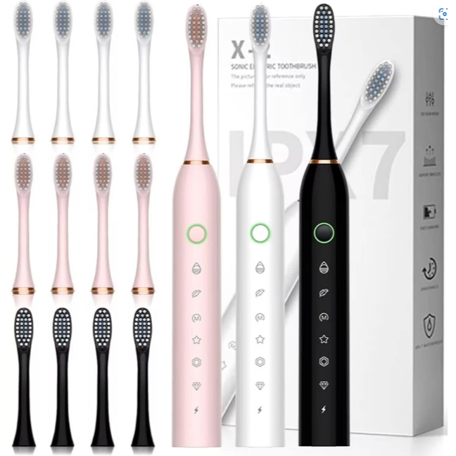 Escova De Dentes Elétrica IPX7 Com Cabeça Substituivel inteligente Ultrassônico À Prova D