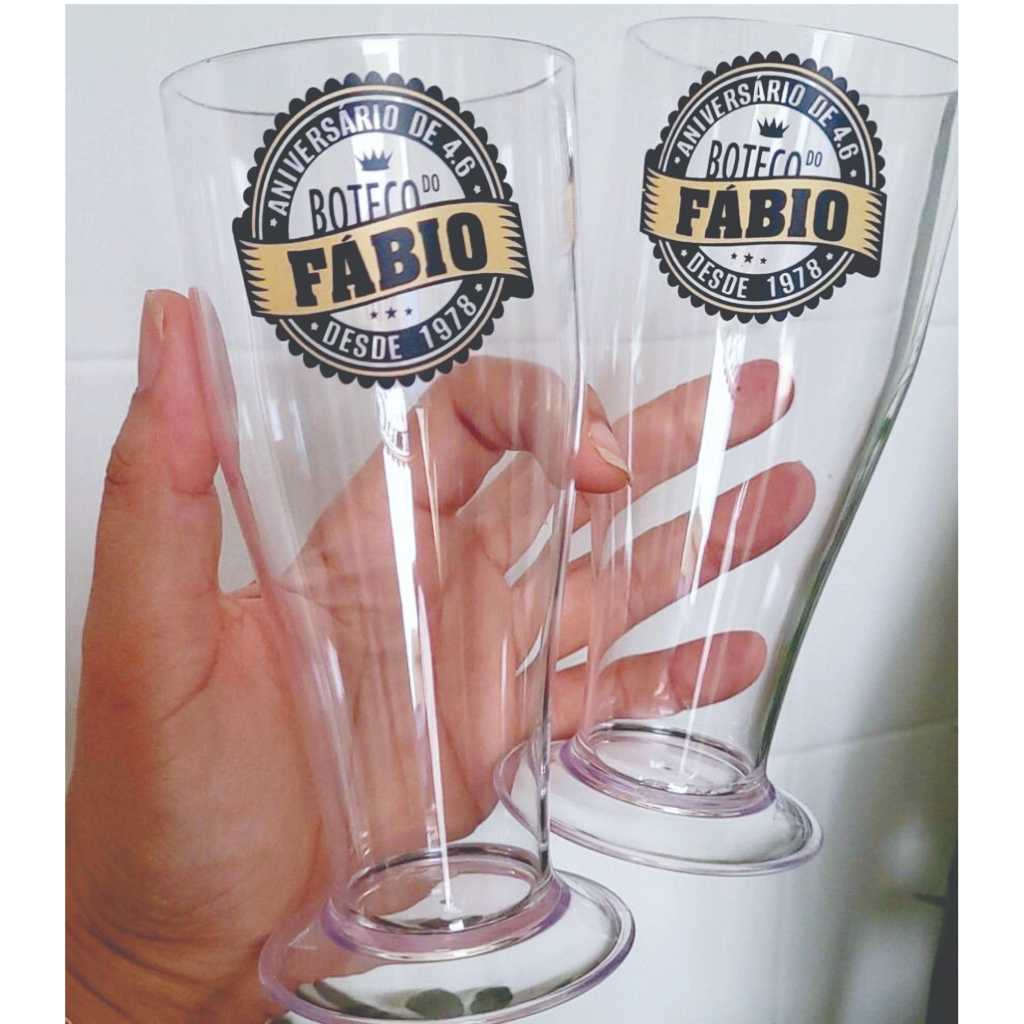 20 Tulipas de chopp acrílicas personalizadas 300 ml em Oferta na Shopee