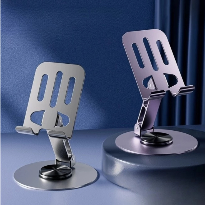 Suporte Alumínio de Mesa Base Rotatória Ajustável 360º Para Smartphones e Tablets em Oferta na Shopee