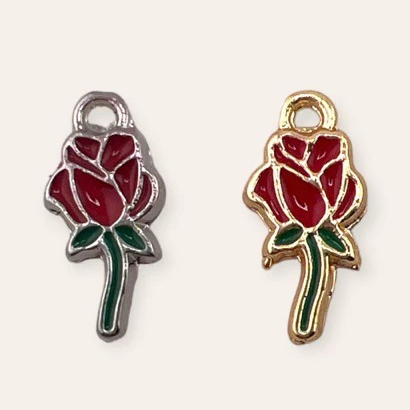 Pingente de Rosa Pequeno com Resina