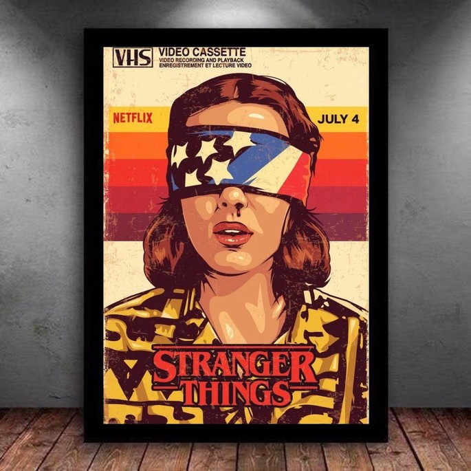 Quadro Decorativo Stranger Things Série Decoração de Parede Hall Luxo Sala Quarto 1 Peça