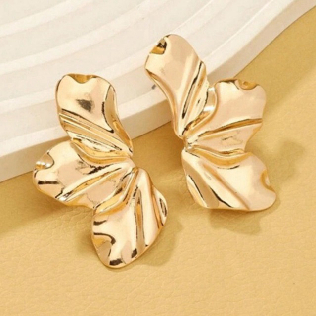 Brincos Femininos Pétala Flor Folheado Brinco Meia Petala Folha Acessórios Femininos em Oferta na Shopee