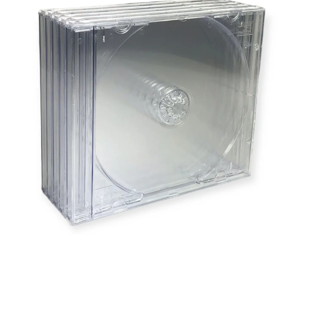 ESTOJO CDBOX PARA CD ACRILICO CRISTAL C/FUNDO CRISTAL PARA UM DISCO CD -KIT 10 UNIDADES