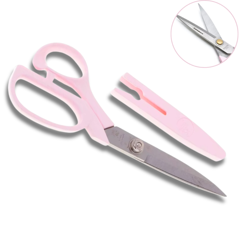 Tesoura Com Protetor de Lâmina 9 Polegadas Uso Geral Costura Patchwork Rosa Lanmax