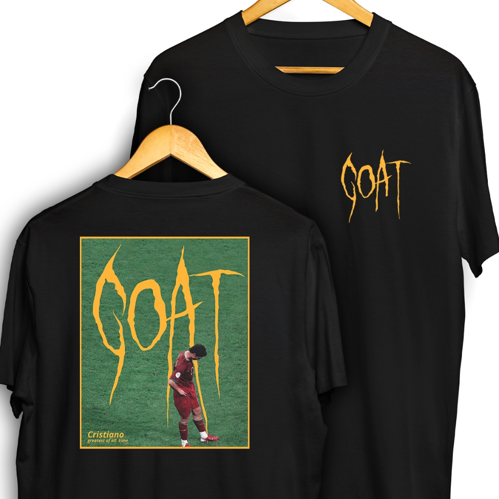 Camiseta Cristiano Ronaldo Goat Cr7 Frente e Verso Camisa Futebol 100% Algodão