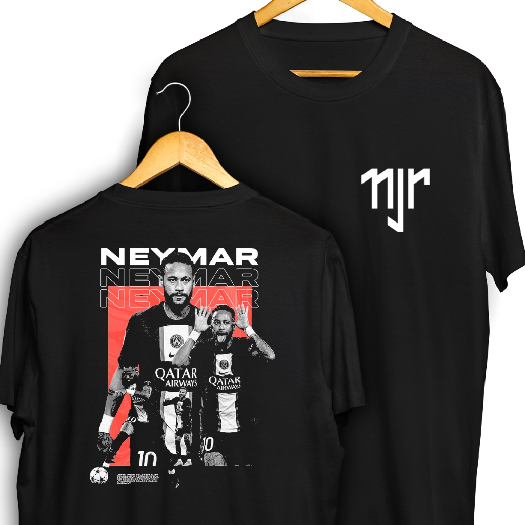 Camiseta Neymar Jr Njr Paris Frente e Verso Streetwear Blusa Camisa Futebol 100% Algodão