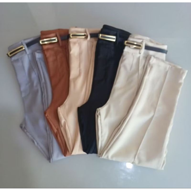 Calça Alfaiataria Feminina Com Cinto Moda em Oferta na Shopee