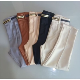 Calça Alfaiataria Feminina Com Cinto Moda em Oferta na Shopee