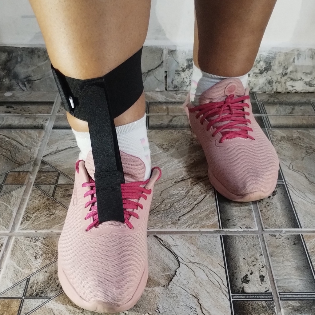 Apoio Anti Equino Cadarço Tira Pé Caido Bilateral Preto em Oferta na Shopee