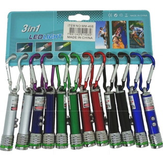 Kit Com 36 Unidades Mini Laser Chaveiro Lanterna 3 em 1