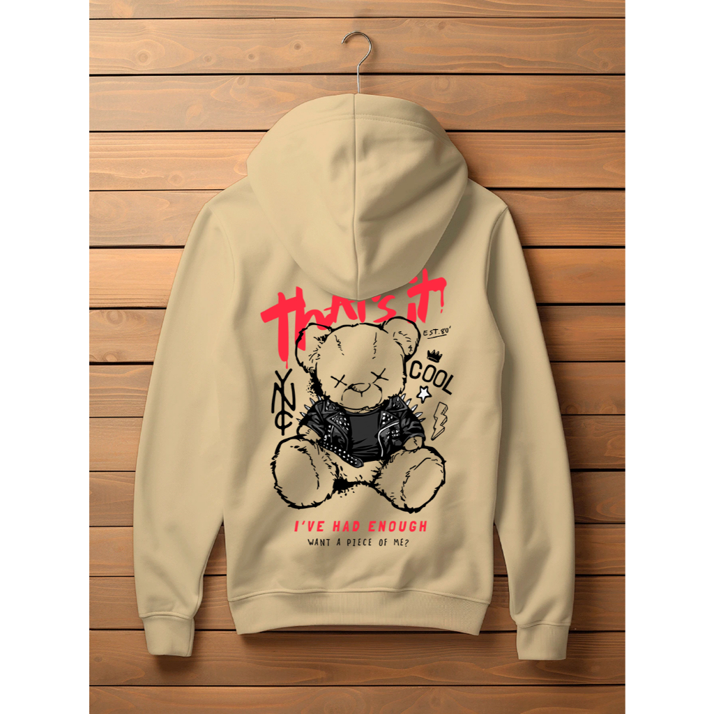 Blusa de Frio  Canguru Moletom Casaco Masculino e Feminino Urso Blusão Jaqueta Flanelada Super Macia e Confortável