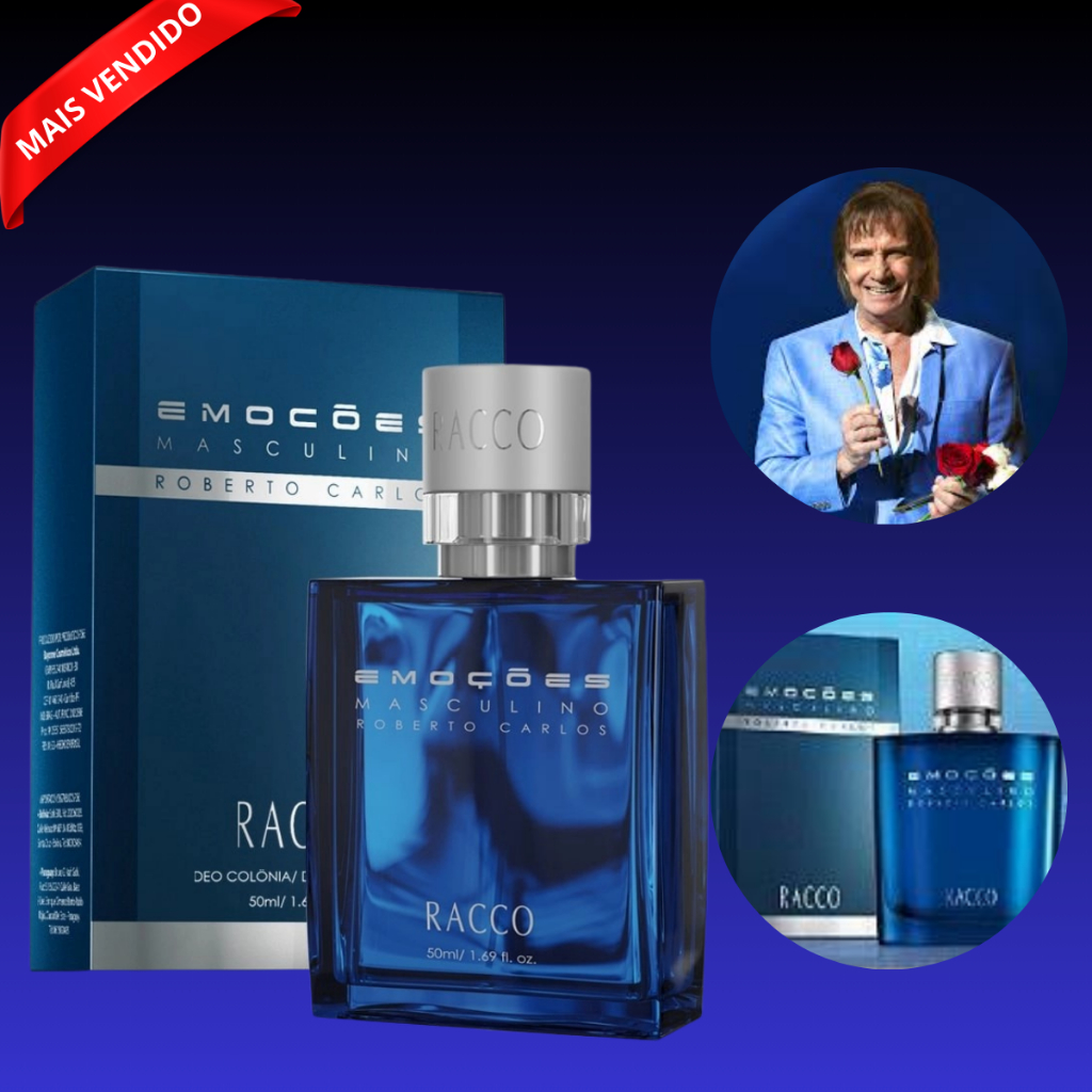 Perfume Emoções Racco Masculino Roberto Carlos 50ml  Super Promoção Envio Já Presente Mais Vendido