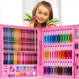 Estojo Maleta Pintura Infantil 68/86/150/168 Peças Paleta Canetinha Giz Lápis Cores Varia…