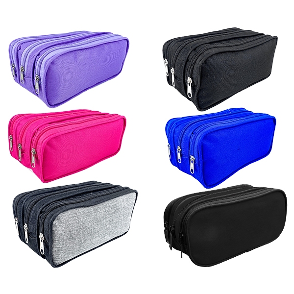 Estojo Necessaire 3 Divisorias Escolar Infantil Juvenil Adolescente Unissex Masculino Feminino Promo