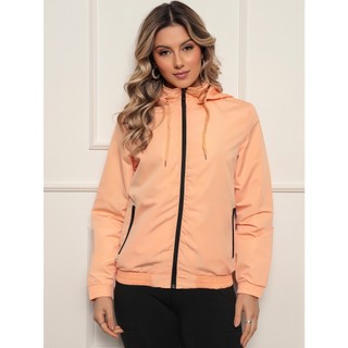 Jaqueta Corta Vento Feminino Semi-impermeável Frio Corta-Vento Dry Fit Resistente Água Capuz Forrada