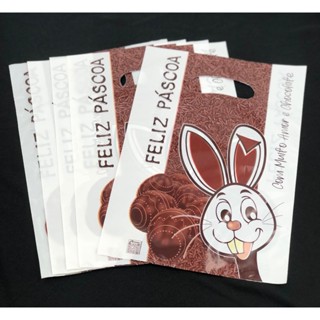 Sacola Boca de Palhaço Feliz Páscoa 0,8 50 unidades em Oferta na Shopee