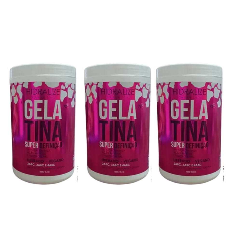 Kit 03 Gelatina Capilar Super Definição 1Kg Cada em Oferta na Shopee