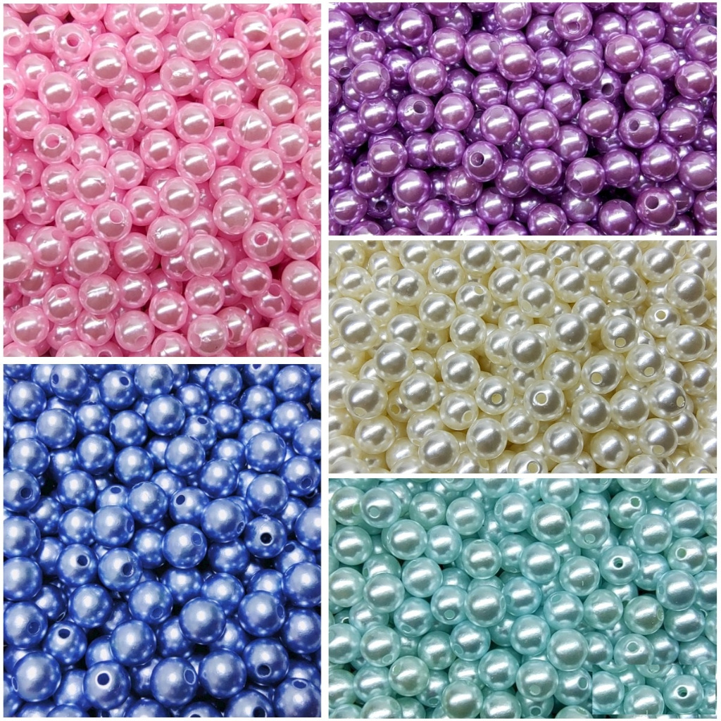 1000 peças Perola Candy Strong Color 8 mm kit com 5 cores para bijuterias artesanato terços brincos