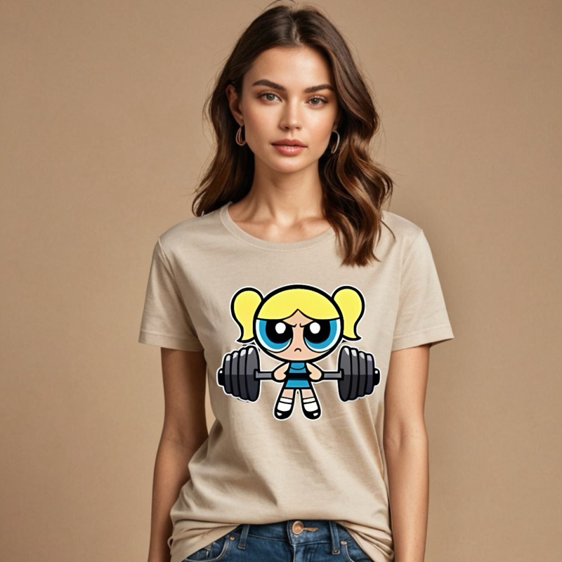 Camiseta T-shirt Unissex Manga Curta Algodão Lindinha Superpoderosas Academia Casual Despojado Plus Size