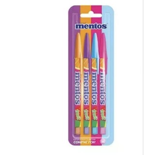 Caneta Esferográfica Colorida Mentos 4 Cores / Papelaria  / Material Escolar