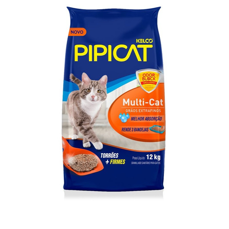 Areia  Higienica Pipicat Multicat 12kg